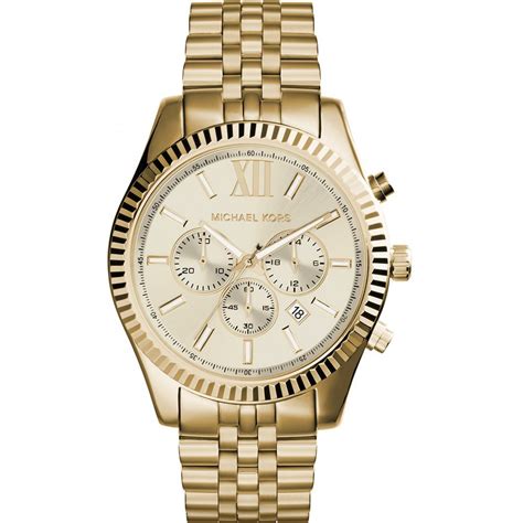 reloj michael kors hombre dorado extensible caucho|Michael Kors Reloj para Hombre Lexington de Vestir, Dorado .